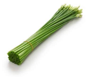 sarımsak beyaz zemin üzerine izole Frenk soğanı çiçeklenme