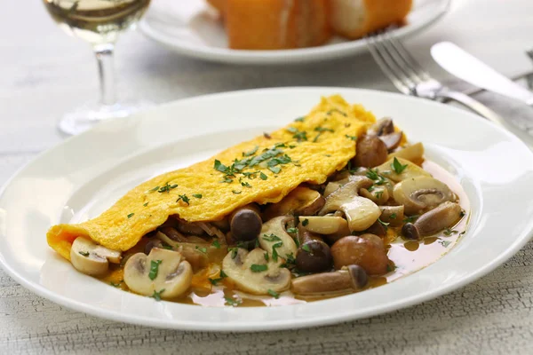 Frittata Funghi Freschi Fatti Casa — Foto Stock