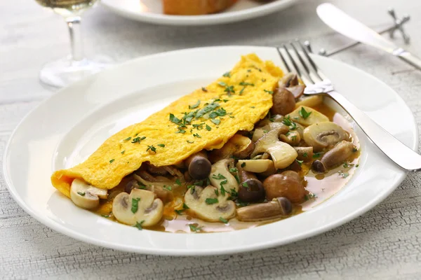 Omelette Fraîche Champignons Maison — Photo