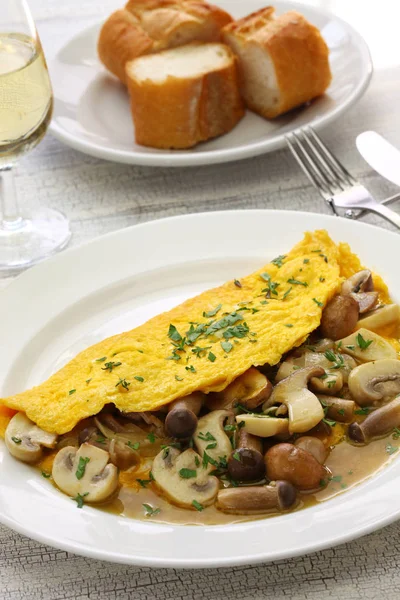 Tortilla Champiñones Caseros Frescos — Foto de Stock