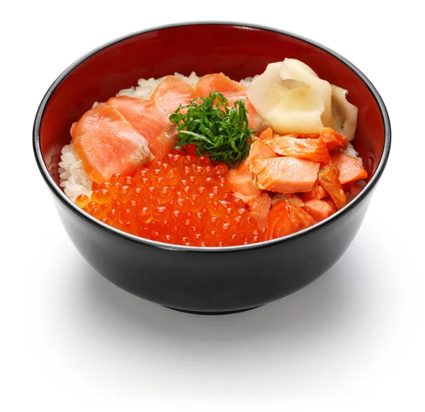 Rice Bowl Topped Salmon Salmon Roe Japanese Food — Stock Photo, Image