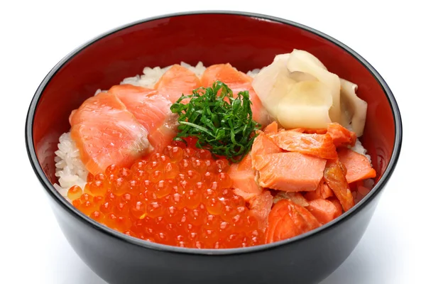 Rice Bowl Topped Salmon Salmon Roe Japanese Food — Stock Photo, Image