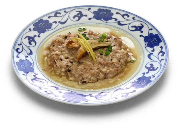 Carne Maiale Macinata Vapore Con Pesce Salato Cucina Tradizionale Cantonese — Foto Stock