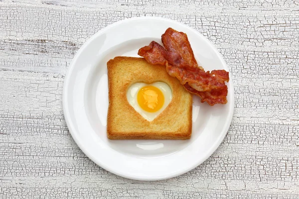 Vejce Díře Chleba Pak Toast Která Také Známá Jako Vejce — Stock fotografie