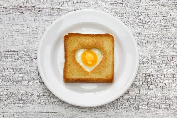 Ovo Buraco Pão Seguida Brinde Que Também Conhecido Como Ovo — Fotografia de Stock