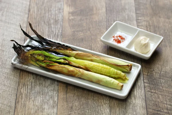 Grilled Whole Baby Corn Appetizer — Stock Photo, Image