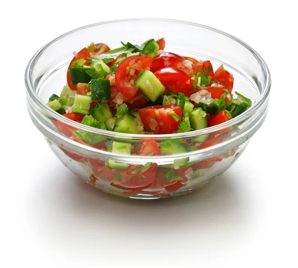 Israeli Salade Gehakte Salade Salat Katzutz — Stockfoto