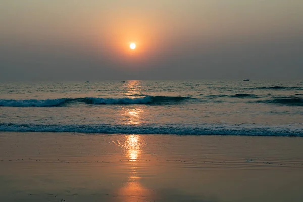 Goa Złoty Zachód Słońca Perskim Morzu Zdjęcie Stockowe
