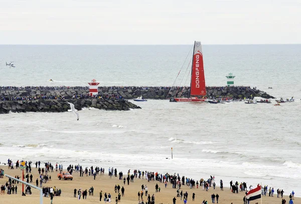 Barco Chino Dongfeng Gana Volvo Ocean Race 2018 Entrando Como — Foto de Stock