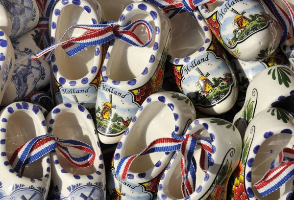 Geleneksel Footware Hollanda Dan Delft Hollanda Bir Hediyelik Eşya Dükkanında — Stok fotoğraf