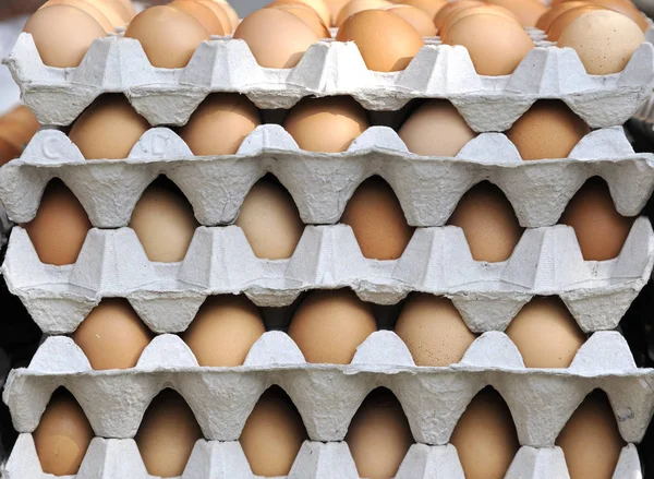 Свежие Яйца Коробке Супермаркете — стоковое фото