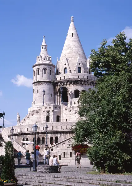 Budapest Ungern Juli 2010 Fisher Bastion Budapest Med Klarblå Himmel — Stockfoto