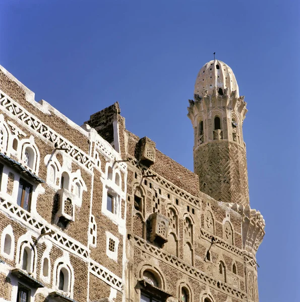 Case di città nel centro storico, Sana'a, Yemen Fotografia Stock