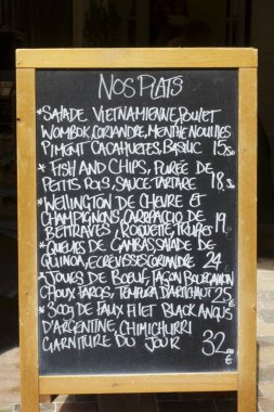 kaldırım kafe Restoran Menü Fransızca  