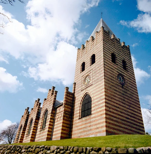 Igreja Aldeia Hobro Dinamarca — Fotografia de Stock