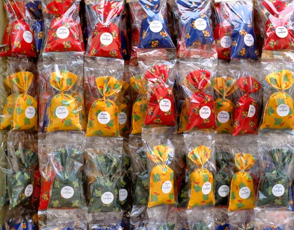 Lavendel Bags Market Stall Roussilion Provence France — Stock Photo, Image