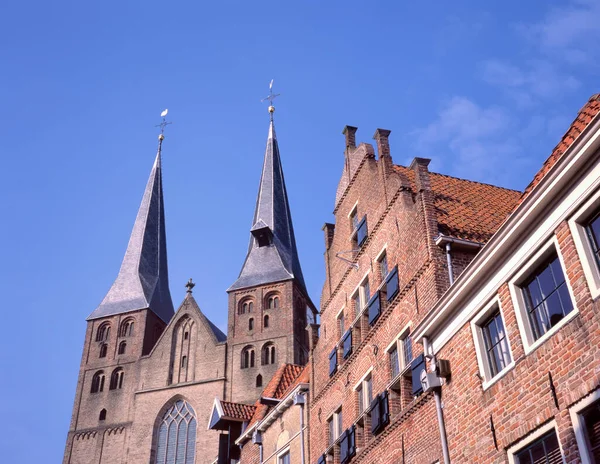 Sint Nicolaas Kerk Lub Bergkerk Kościół Górski Bergkwartier Deventer Holandia — Zdjęcie stockowe