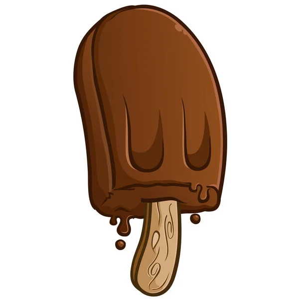 Fudge Popsicle Cartoon Illustration — Stock Vector