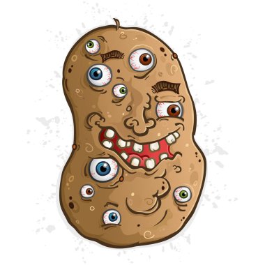 Rahatsız edici bir patates yumuşak ıslak gözleri kapalı
