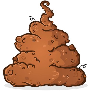 A disgusting pile of brown squishy poop with chunks and little hairs poking out clipart