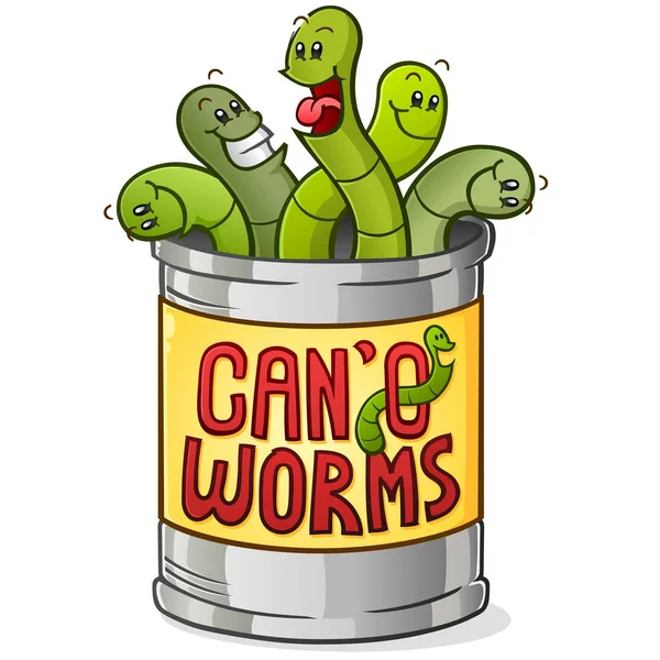Carácter Dibujos Animados Can Worms Que Significa Decir Que Significa — Vector de stock