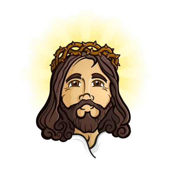 Jésus Christ Saint Sauveur Fils Dieu Personnage Bande Dessinée — Image vectorielle