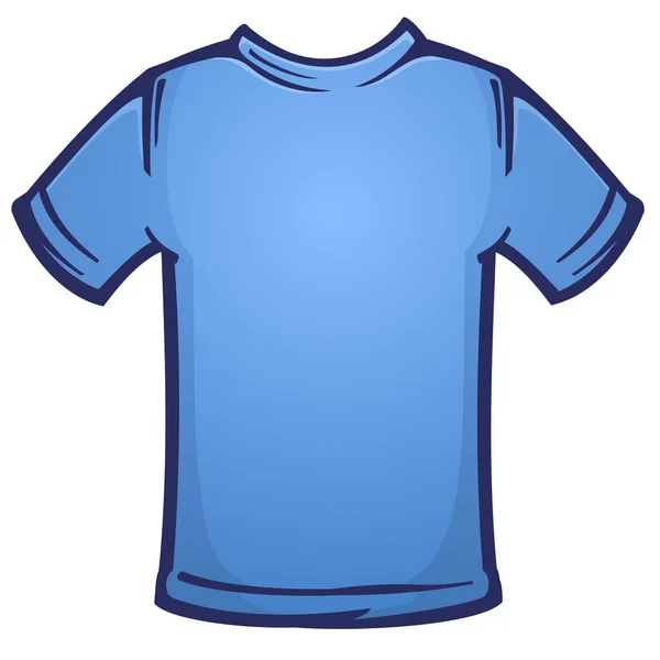 Blank Blue Tee Shirt Blank Cartoon Vector Illustration Screen Printing — Stock Vector