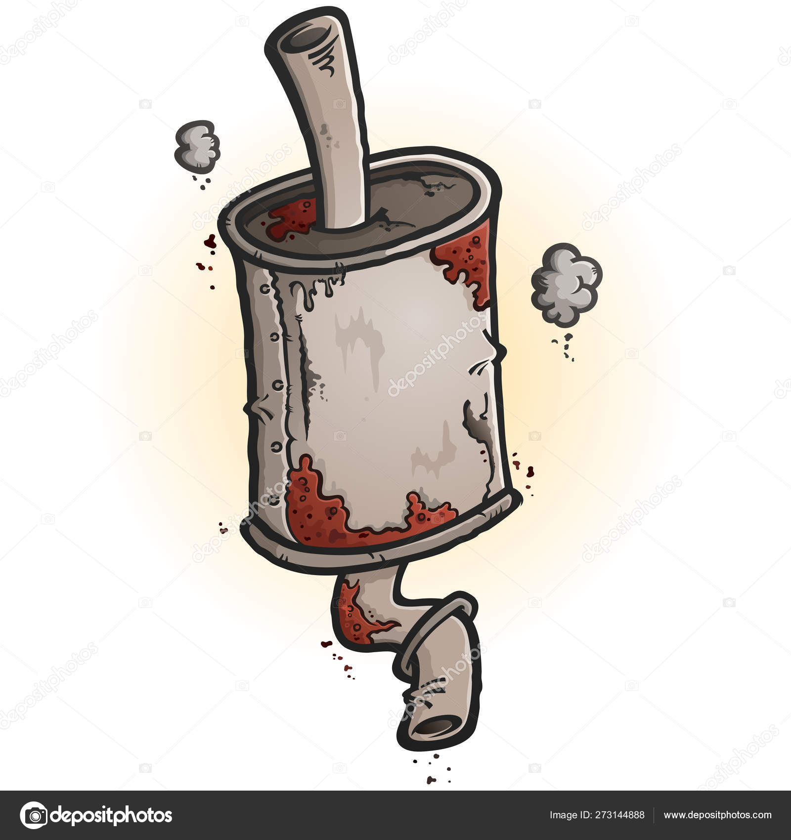 Stylized Clipart Drawing Old Rusted Car Muffler Stock Vector Image by