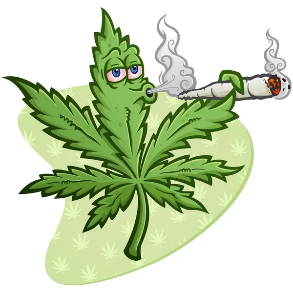 Alegre Personaje Dibujos Animados Vectorial Marihuana Drogándose Fumando Enorme Porro Vectores De Stock Sin Royalties Gratis