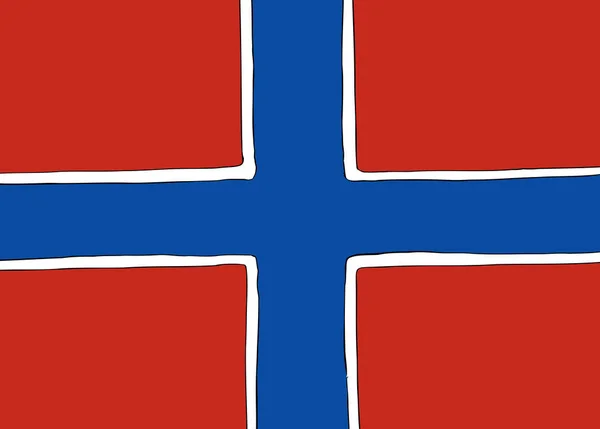 Versión Simétrica Centrada Una Bandera Cruz Nórdica Que Representa Noruega — Vector de stock