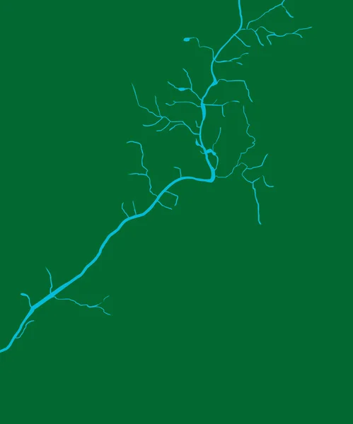 Parte Del Río Chattahoochee Sobre Mapa Verde Georgia — Archivo Imágenes Vectoriales