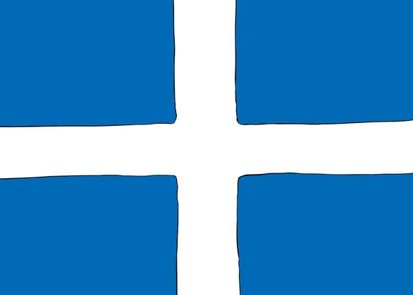 Symmetrical Centered Version Nordic Cross Flag Representing Shetland Islands — Stock Vector