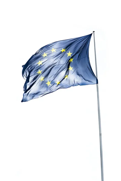 Die Flagge Der Europäischen Union Isoliert Auf Weiß — Stockfoto