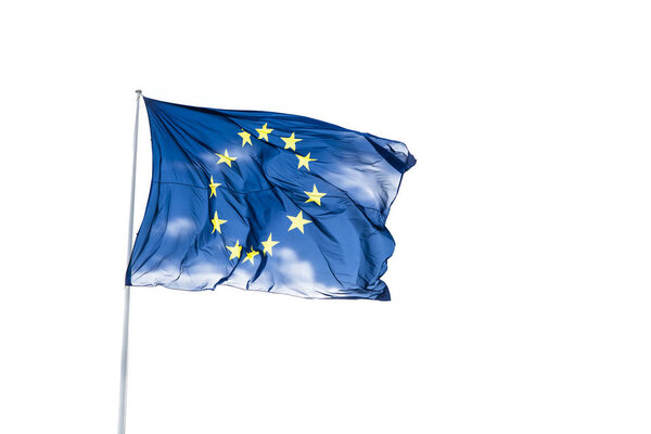The European Union (EU) Flag isolated on white.