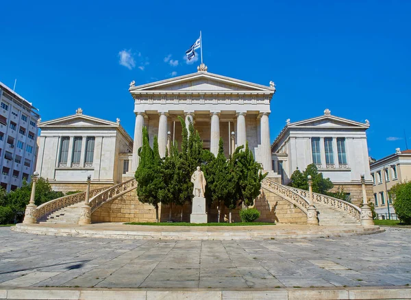 希腊国立图书馆的主要门面 阿提卡 — 图库照片