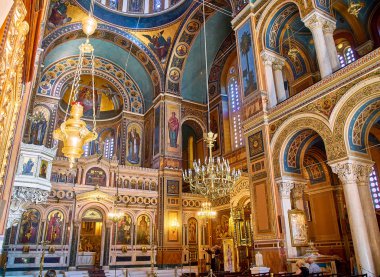 Atina, Yunanistan - 30 Haziran 2018. Ayrıca Mitropoli veya metropol olarak bilinen duyuru, The Metropolitan Cathedral fırsatımdı. Atina, Attica bölgesi, Yunanistan.