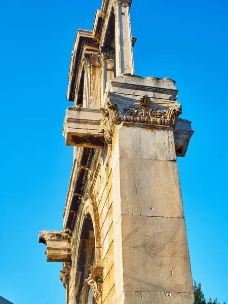 Arch Hadrian Hadrian Gate Ancient Monumental Triumphal Arched Gateway Corinthian — Stock Photo, Image