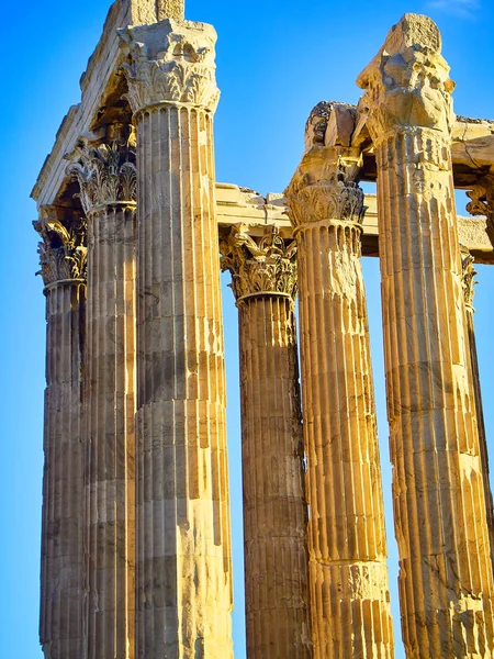 Korinthische Säulen Detail Des Tempels Der Olympischen Zeus Monumentaler Tempel — Stockfoto