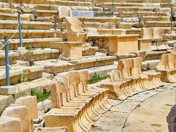 Eleuthereus 剧院的大理石宝座 雅典卫城 阿提卡地区 — 图库照片