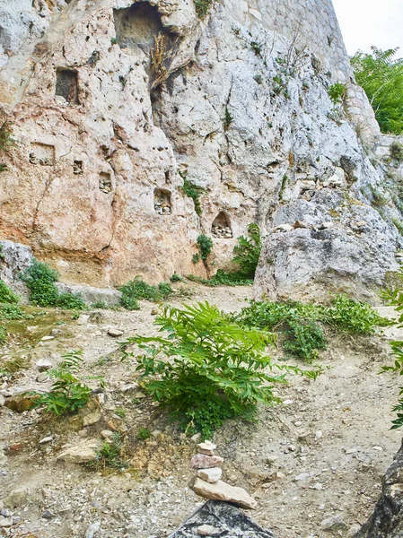 Shrine Aphrodite Eros Peripatos Walk North Slope Athenian Acropolis Attica — Stock Photo, Image