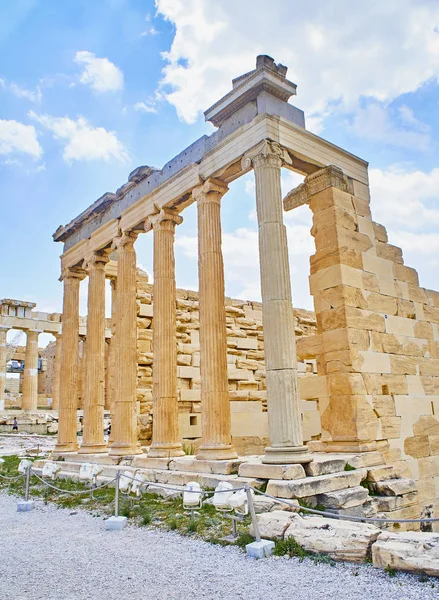 Östliche Veranda Des Erechtheion Antike Tempel Ehren Von Athena Und — Stockfoto