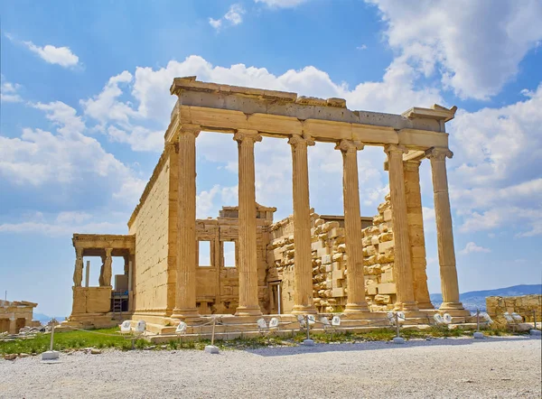 Östra Veranda Erechtheion Antika Tempel Hedra Athena Och Poseidon Atens — Stockfoto