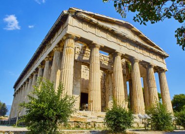 Hephaestus Tapınağı. Atina Agora kuzey batı tarafında bulunan ibadet antik Yunan yeri. Attica bölgesi, Yunanistan.