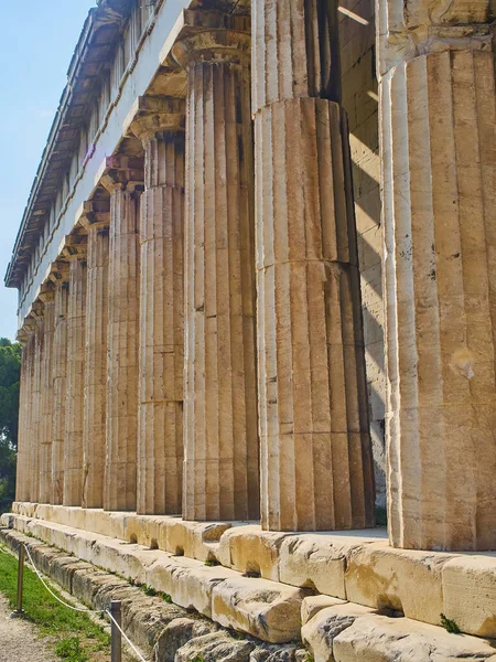 Doric Peristyle Detalhe Templo Hefesto Lugar Grego Antigo Adoração Situado — Fotografia de Stock