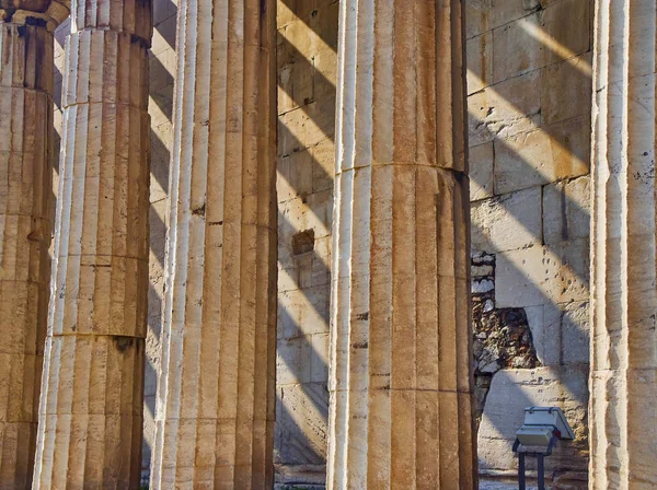 Colunas Dóricas Detalhe Templo Hefesto Lugar Grego Antigo Adoração Situado — Fotografia de Stock