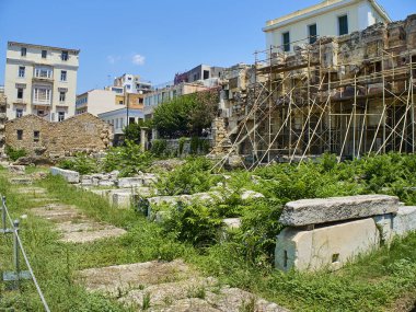 Doğu Yakası Hadrian'ın kitaplığının Atina, Attica bölgesi, Yunanistan.