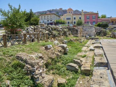 Doğu Yakası Hadrian'ın kitaplığının Atina, Attica bölgesi, Yunanistan.