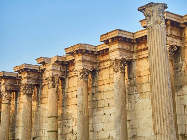 Korintiska Pelarsalen Veranda Propylon Västfasaden Hadrians Bibliotek Aten Attica Region — Stockfoto