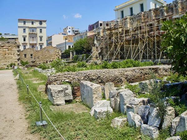 East Side Hadrian Library Athens Attica Region Greece — Stock Photo, Image