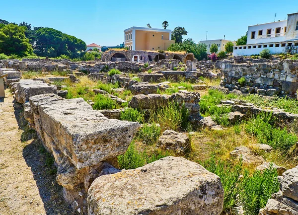 Remains Insulae Ancient Agora Kos South Aegean Region Greece — Stock Photo, Image